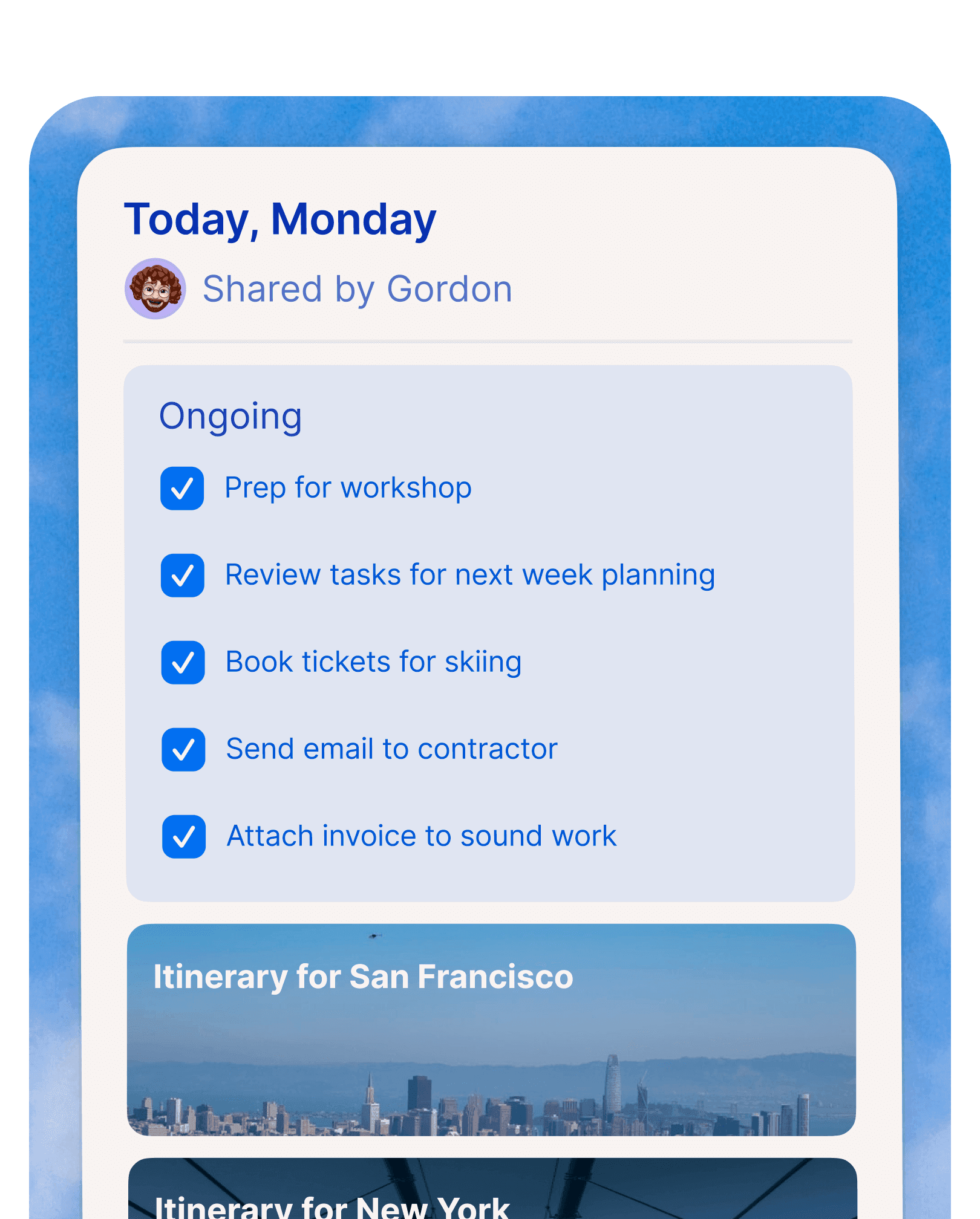 All tasks in one place background