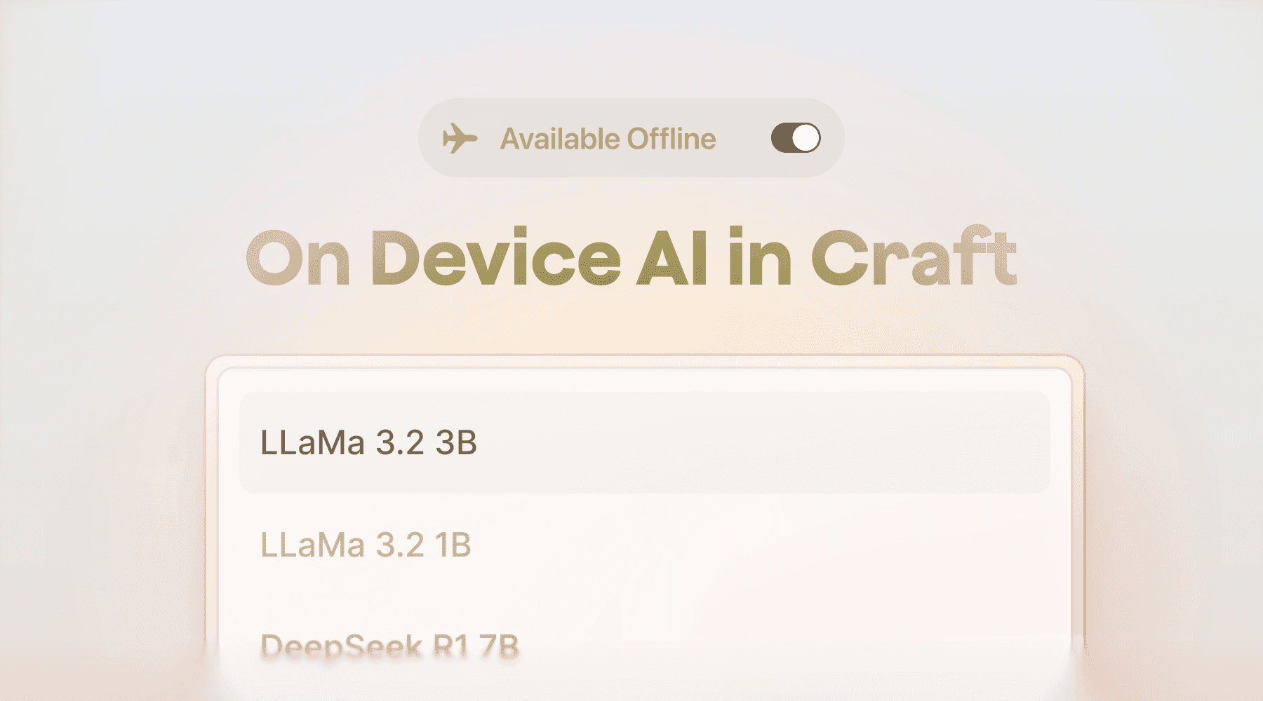 Introducing on device AI capabilities inside the Craft Assistant