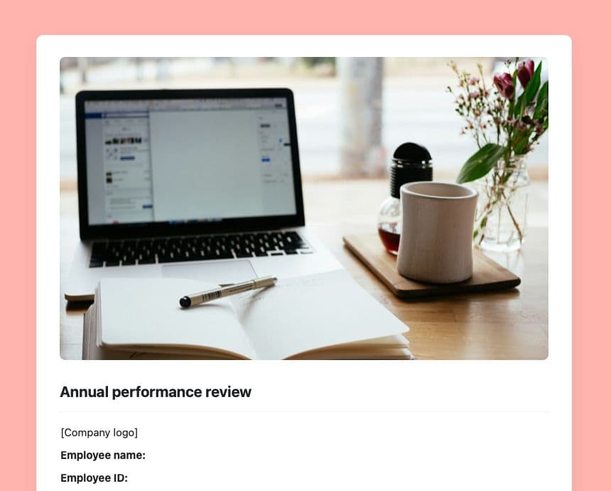 Craft Free Template: Annual performance review