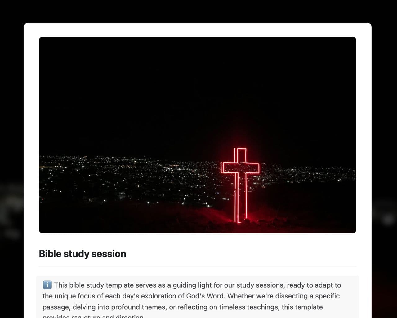 Craft Free Template: Bible study session