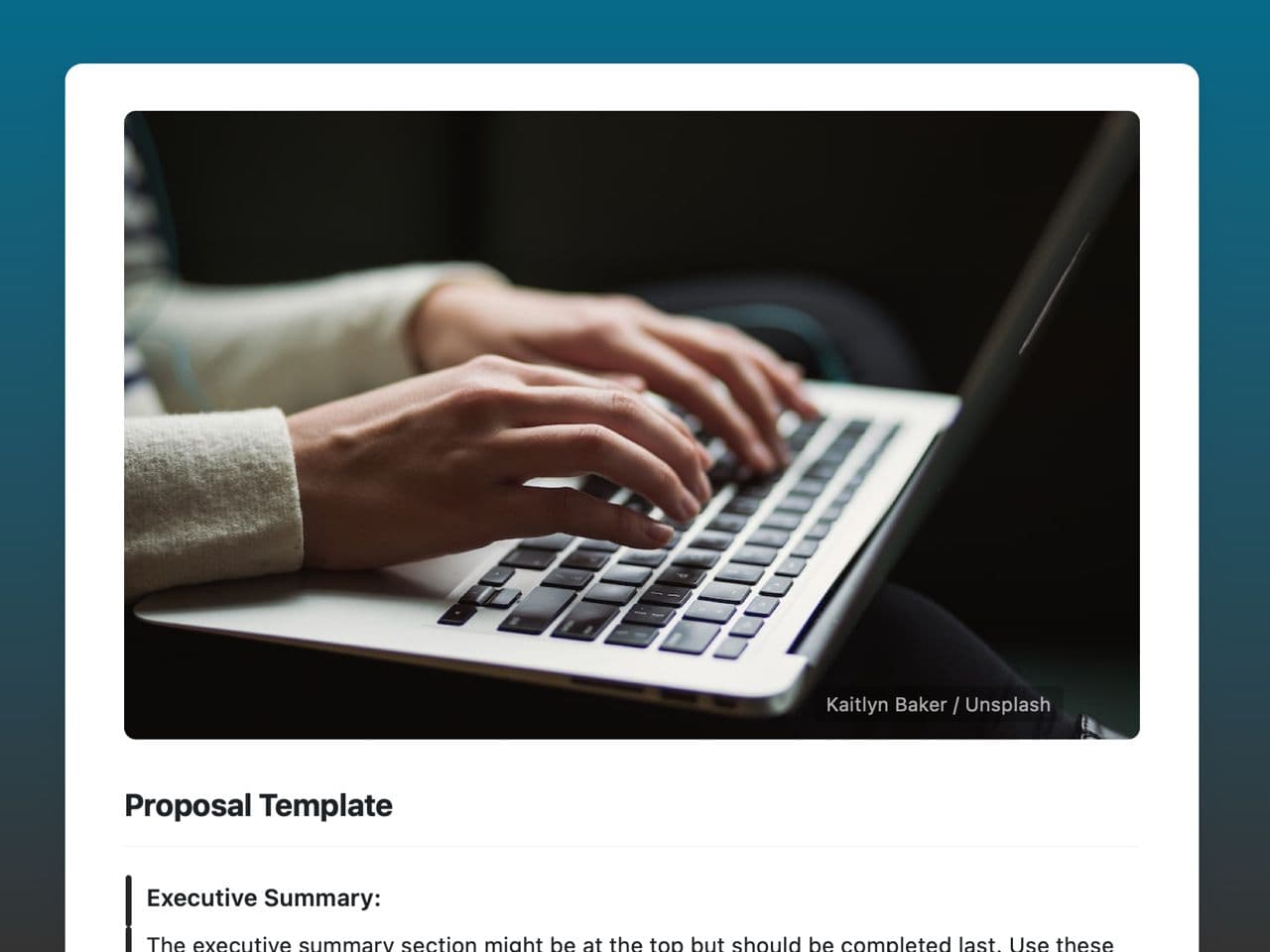 Craft Free Template: Client Proposal