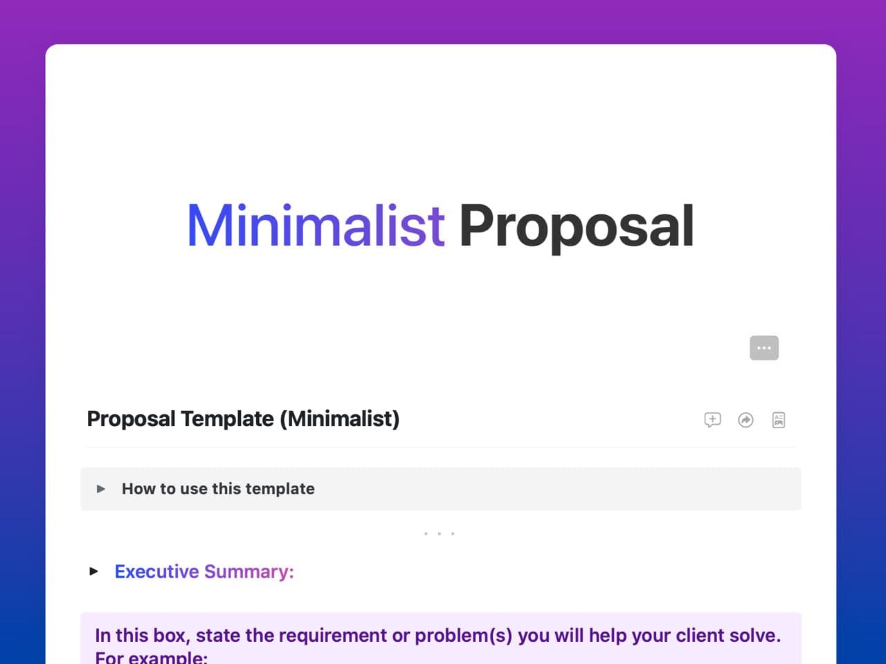 Craft Free Template: Minimalist Client Proposal