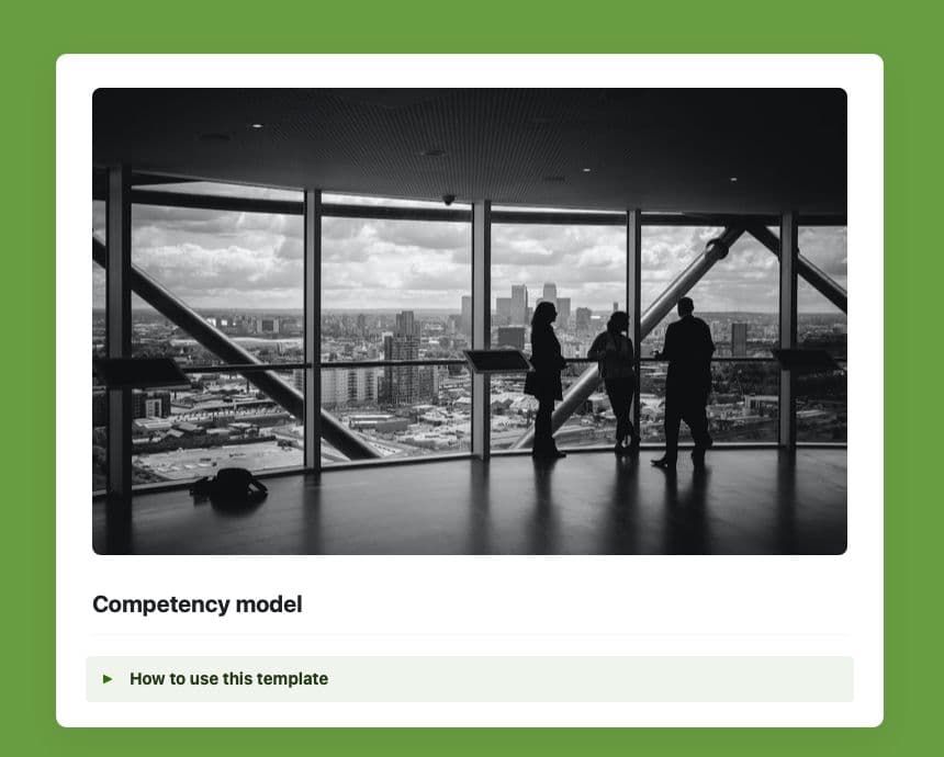 Craft Free Template: Competency model