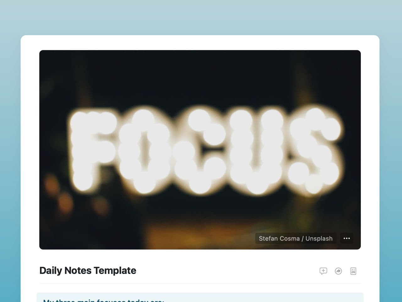 Craft Free Template: Daily notes