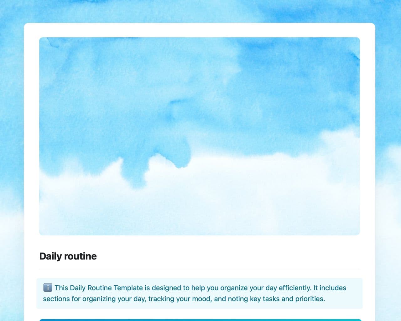 Craft Free Template: Daily routine