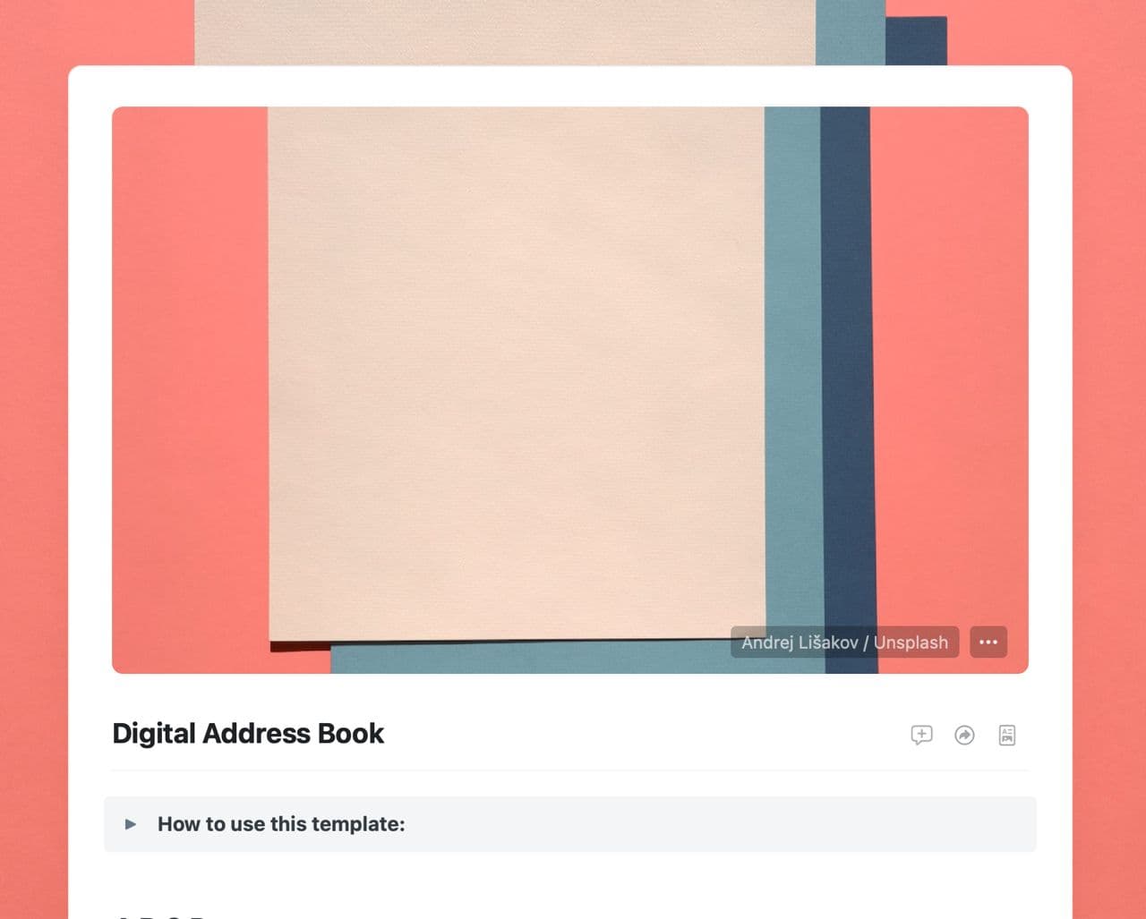 Craft Free Template: Digital Address Book