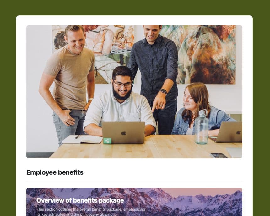 Craft Free Template: Employee benefits