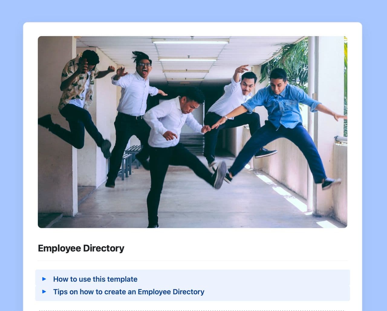 Craft Free Template: Employee Directory