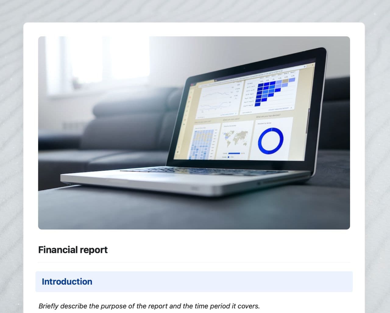 Craft Free Template: Financial report (non-profit)