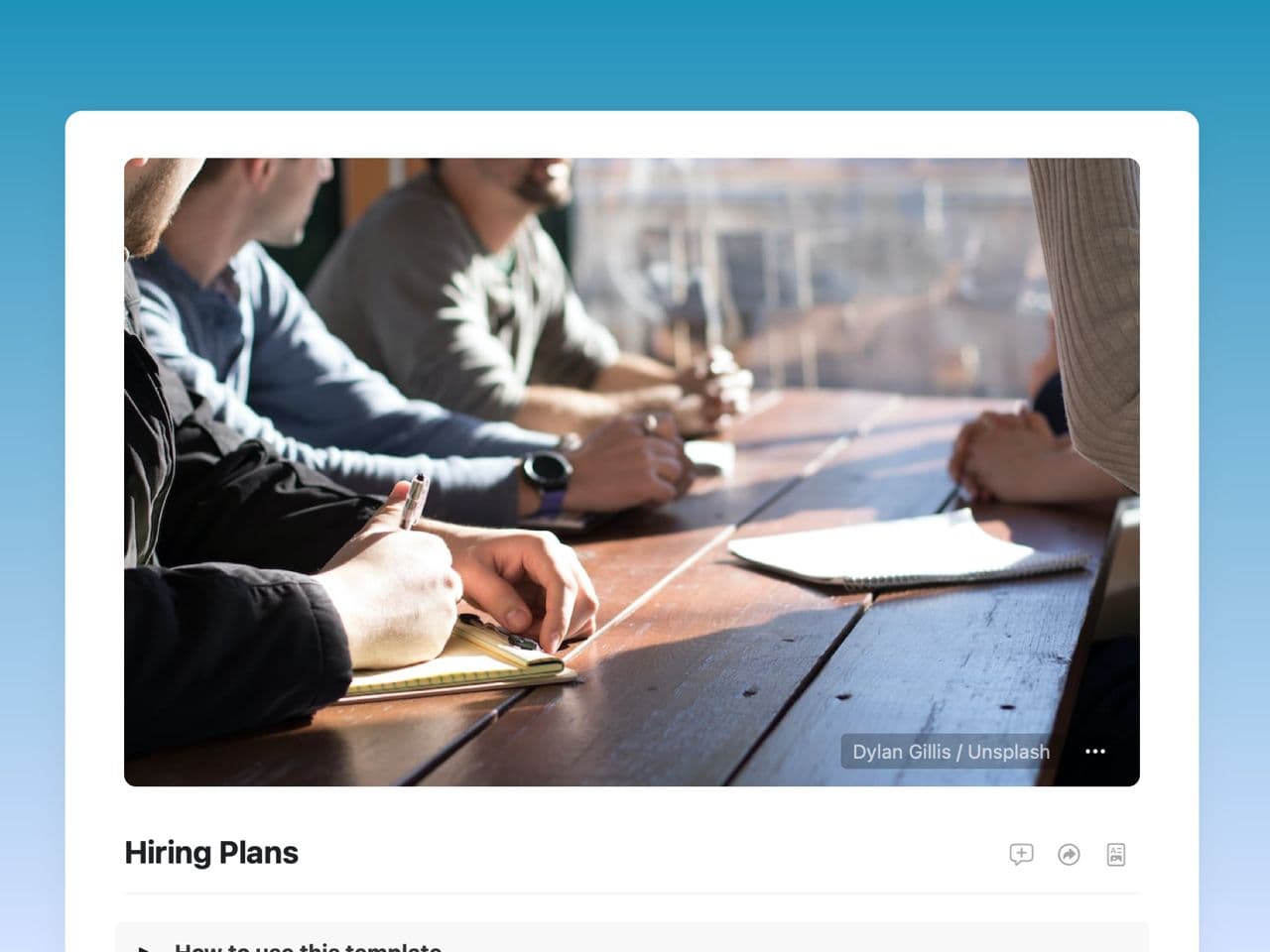 Craft Free Template: Hiring Plans