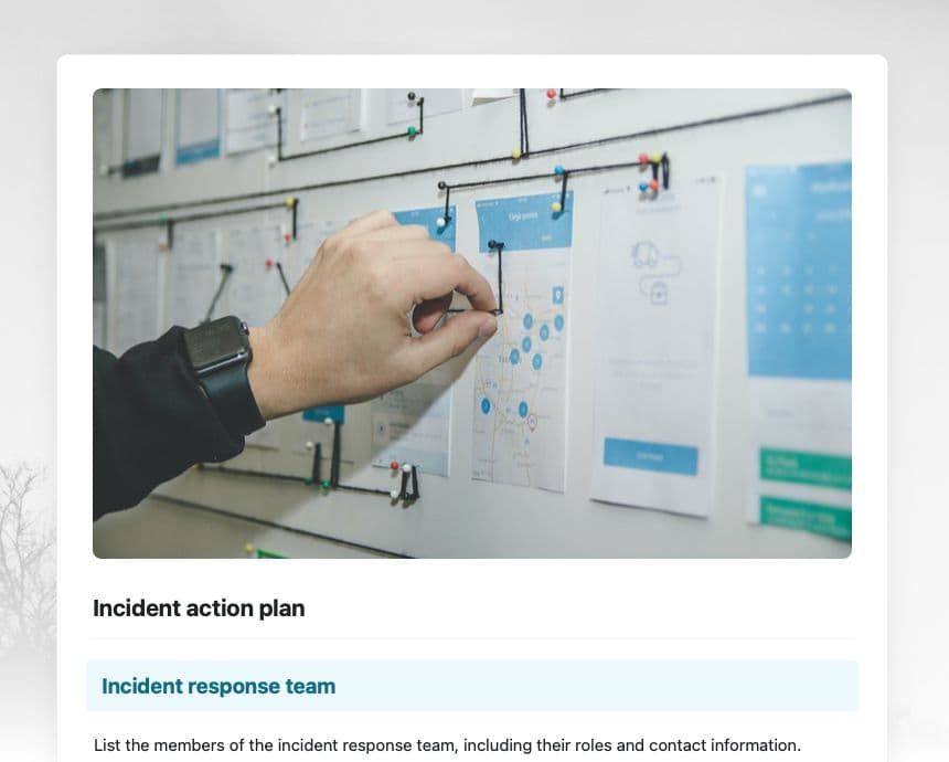 Craft Free Template: Incident action plan