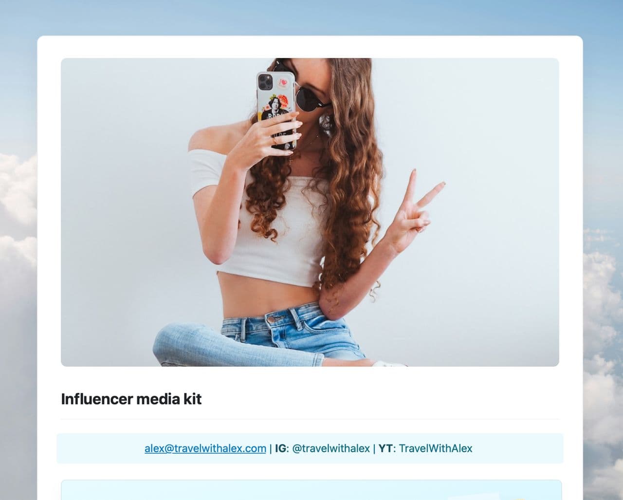 Craft Free Template: Influencer media kit