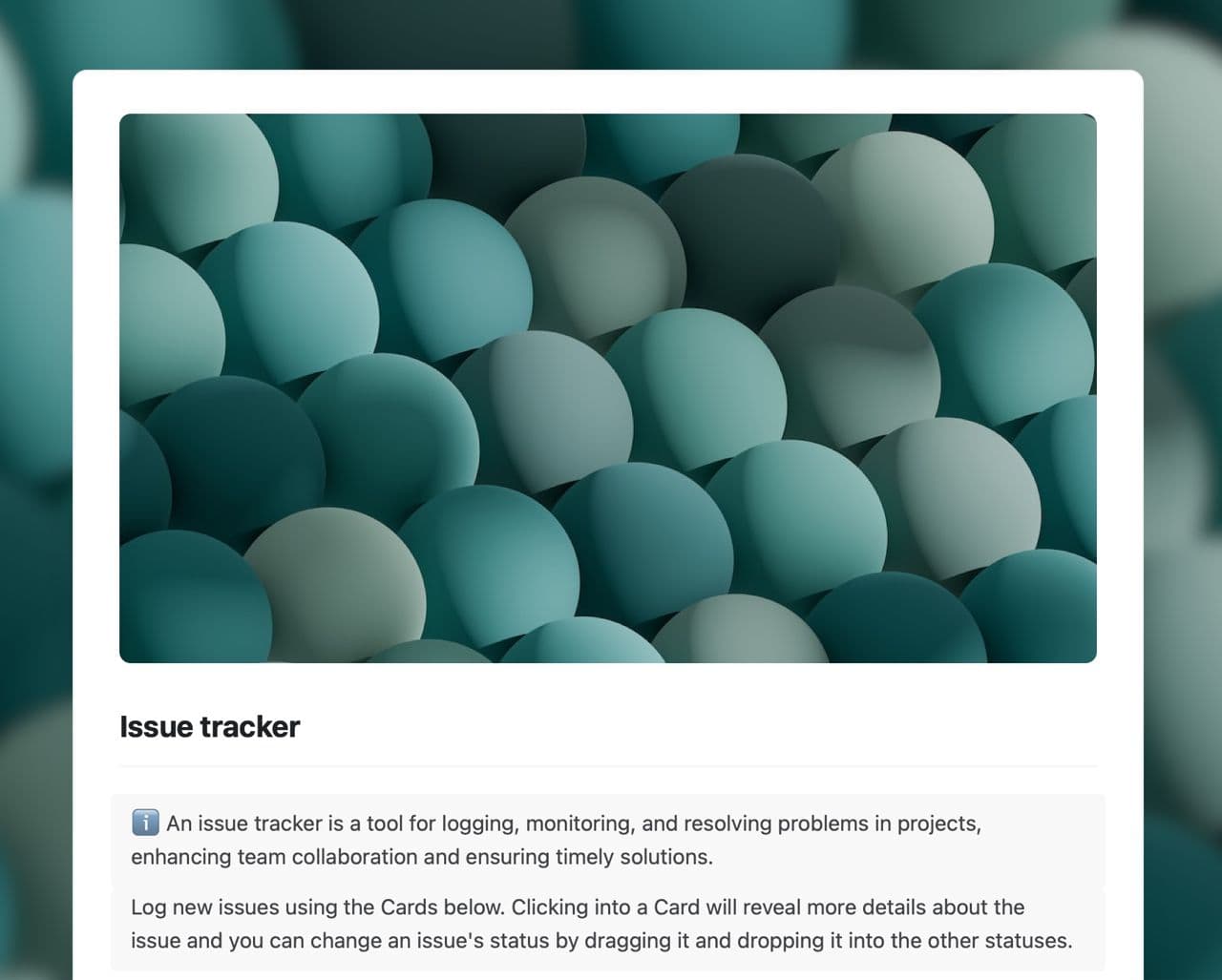 Craft Free Template: Issue tracker