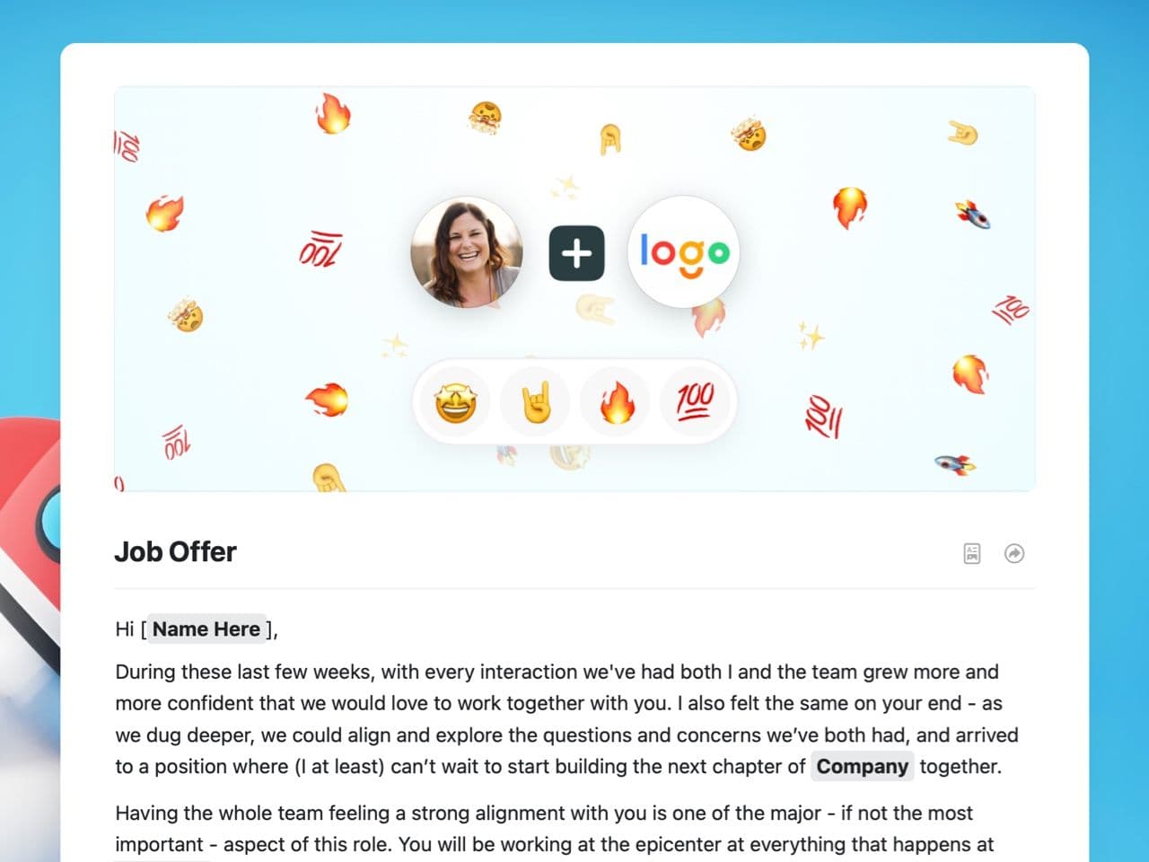 Craft Free Template: Job offer