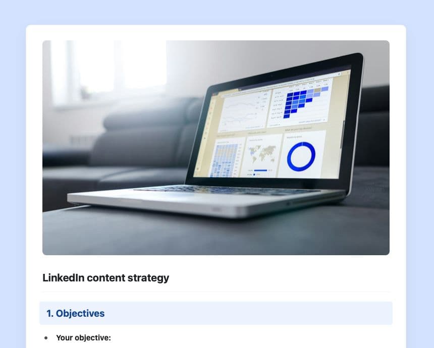 Craft Free Template: LinkedIn content strategy