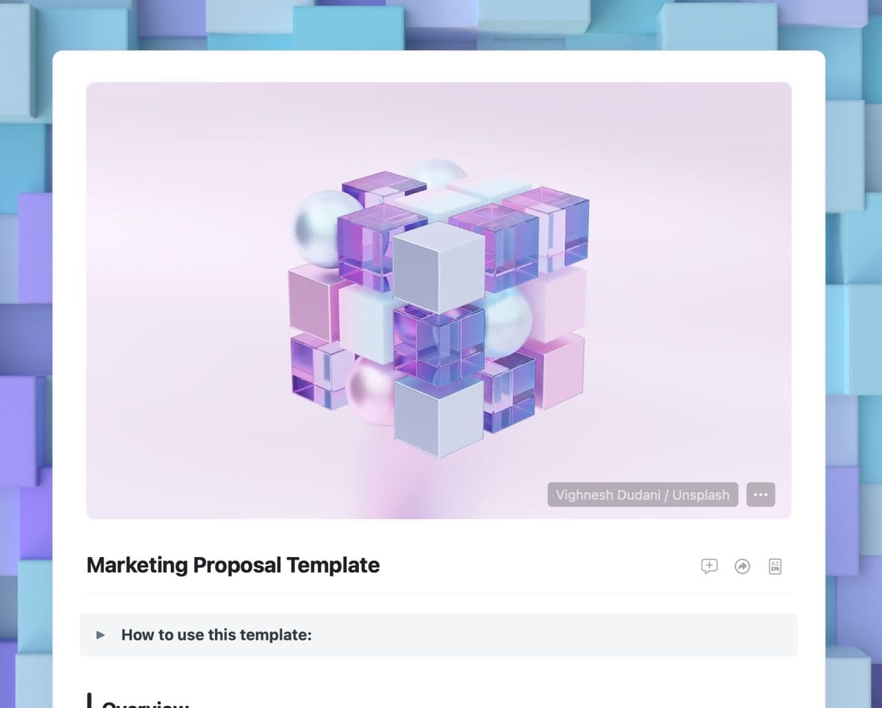 Marketing proposal template in Craft