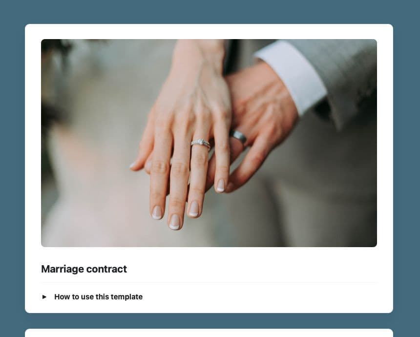 Craft Free Template: Marriage contract