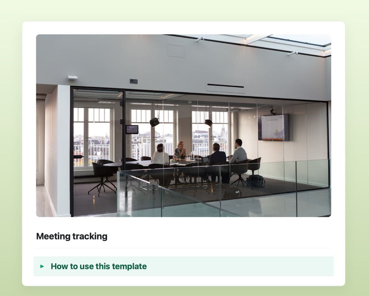Craft Free Template: Meeting tracking