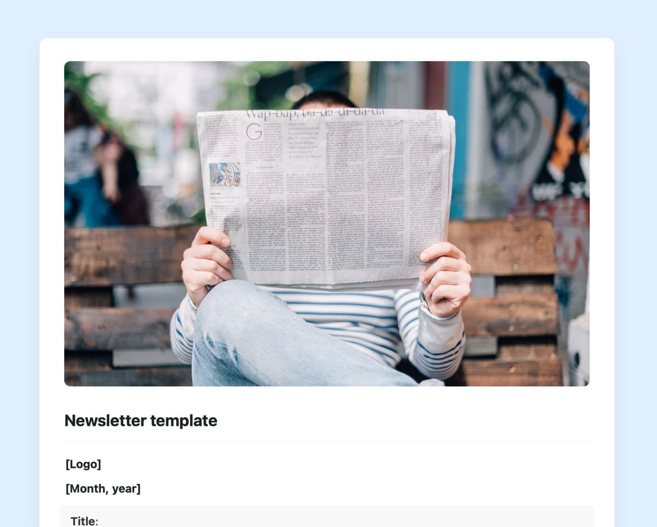 Craft Free Template: Newsletter template