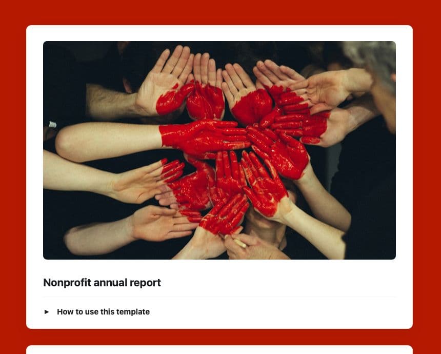 Craft Free Template: Nonprofit annual report