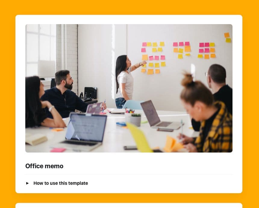 Craft Free Template: Office memo