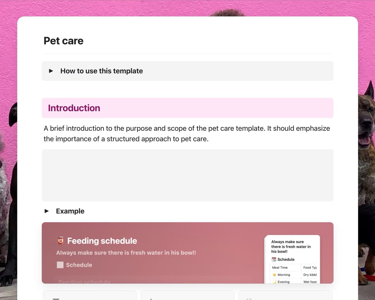Craft Free Template: Pet care 