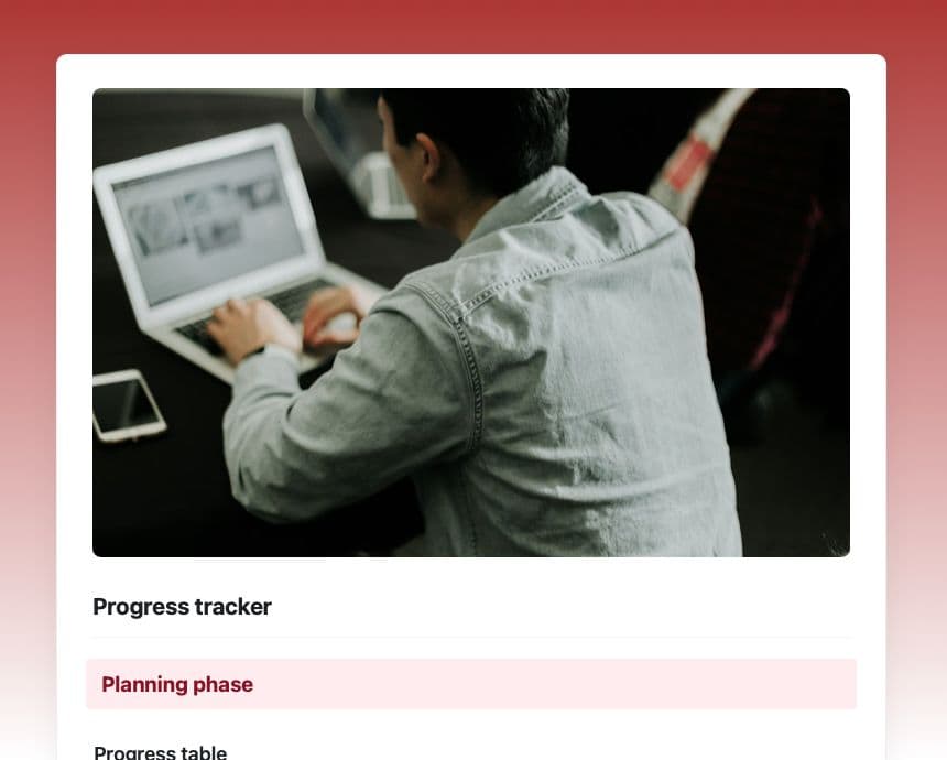 Craft Free Template: Progress tracker