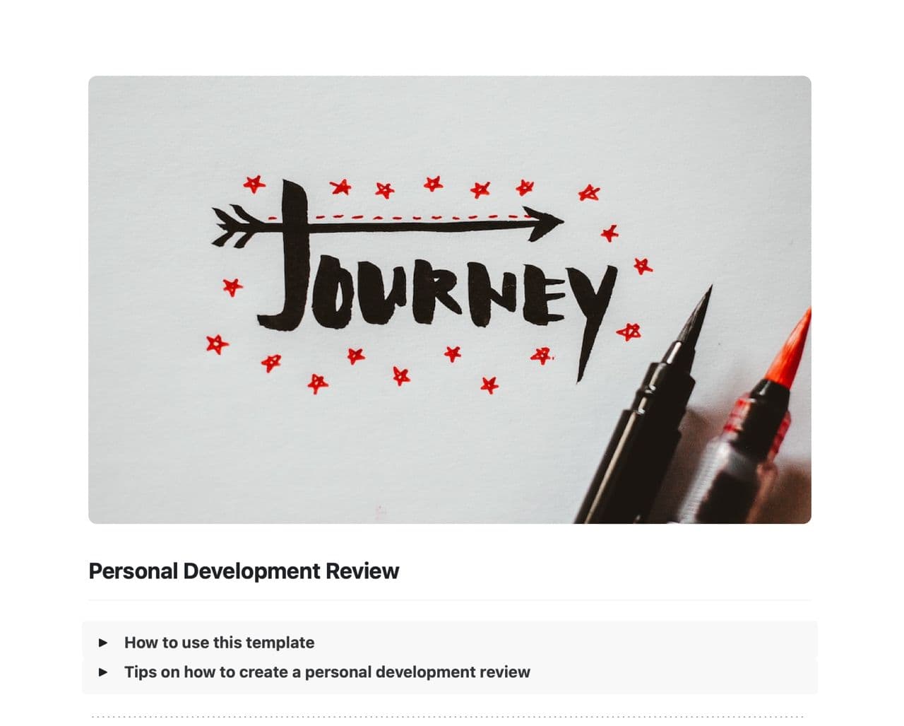 Craft Free Template: Personal development review