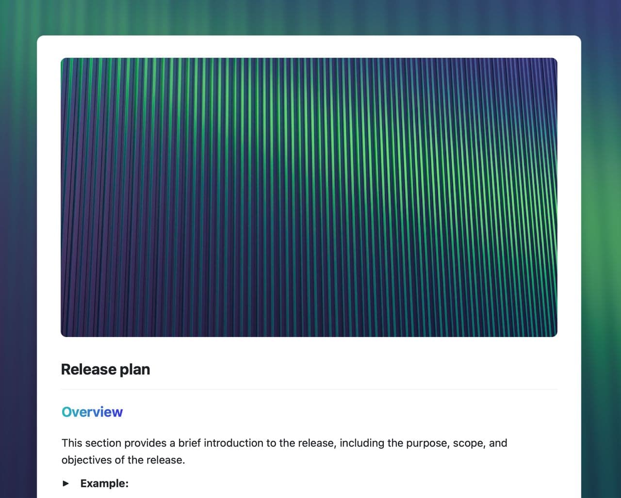 Craft Free Template: Release plan