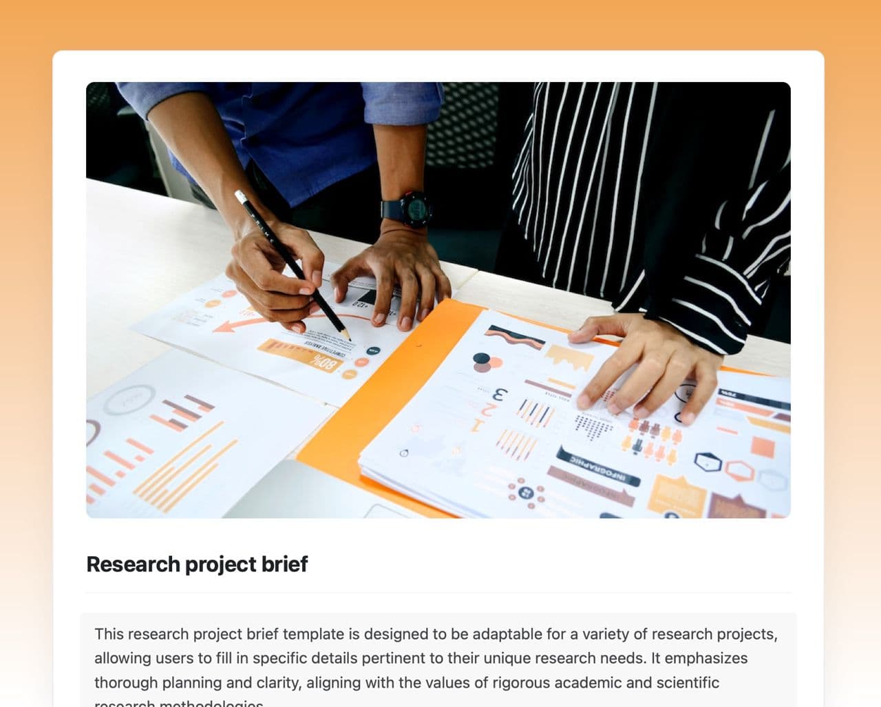 Craft Free Template: Research project brief