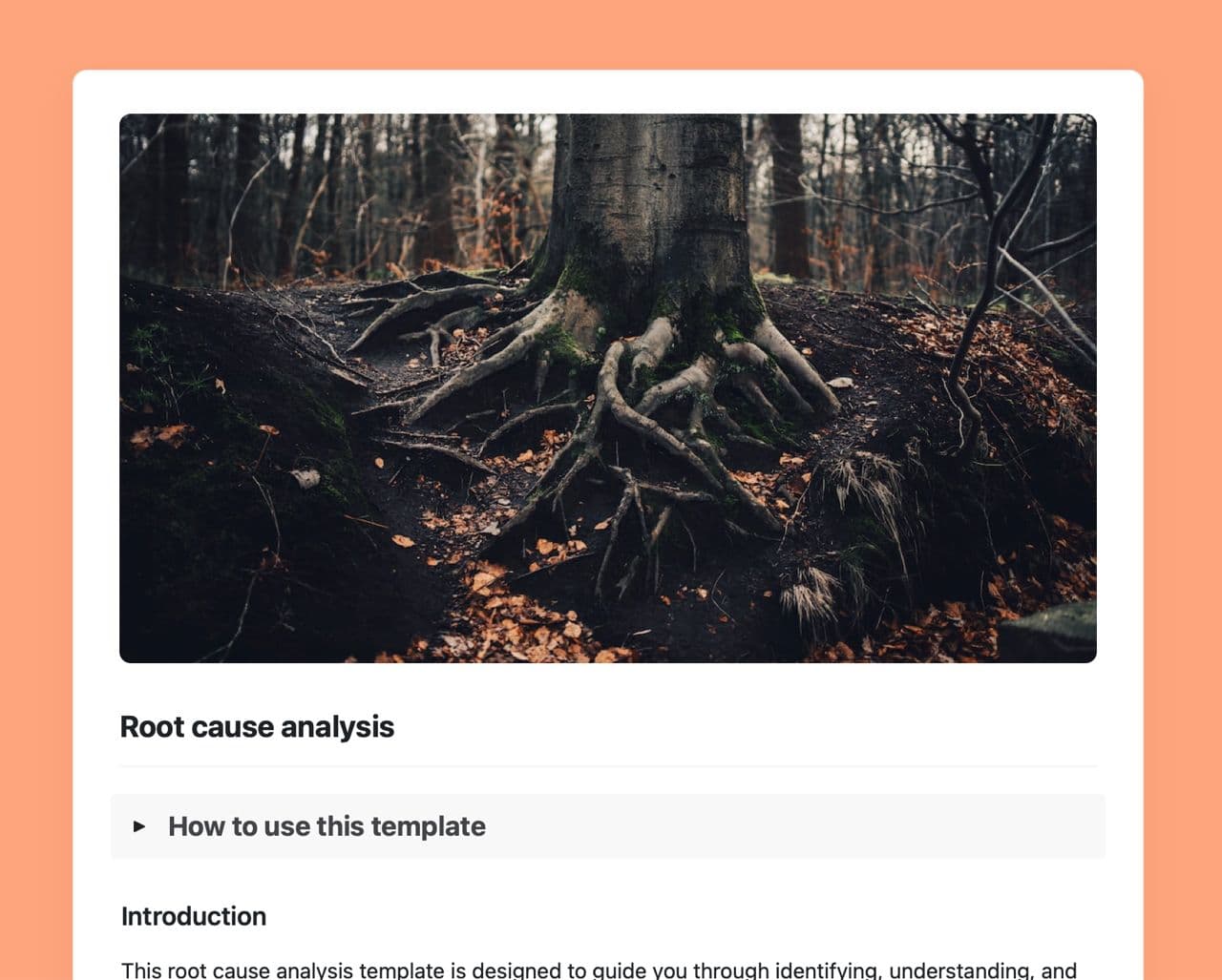 Craft Free Template: Root cause analysis