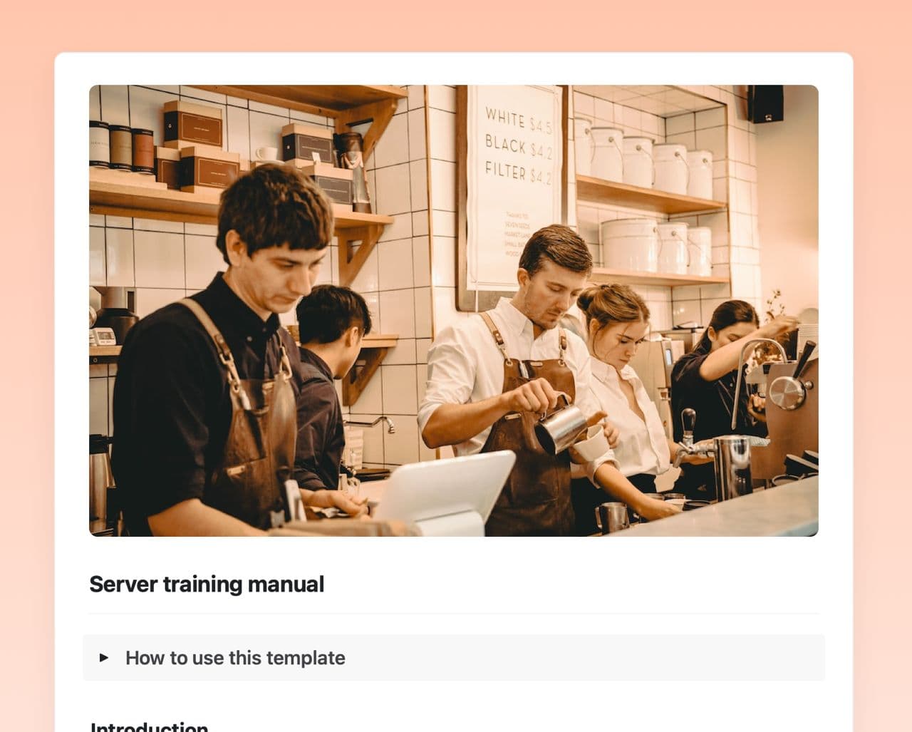 server training manual in craft 