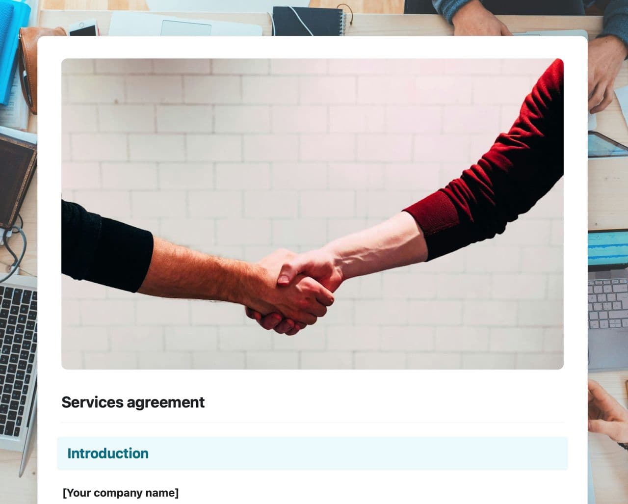 Craft Free Template: Services agreement