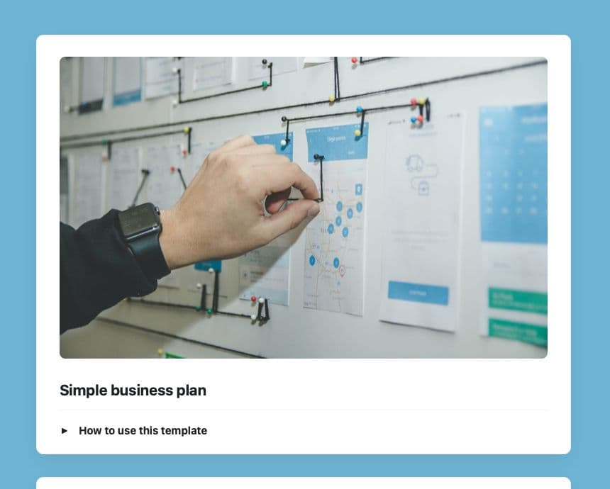 Craft Free Template: Simple business plan