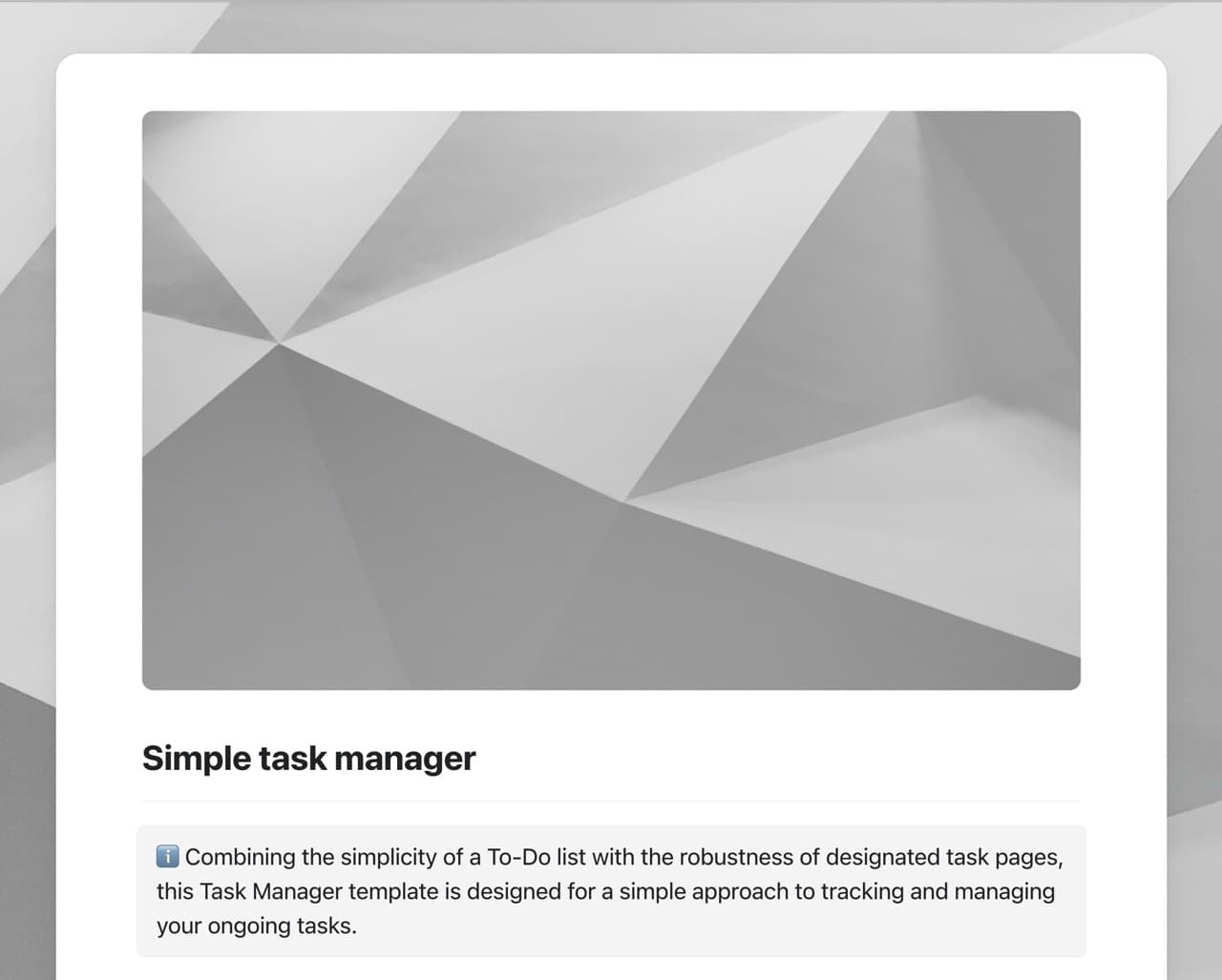 Craft Free Template: Simple task manager