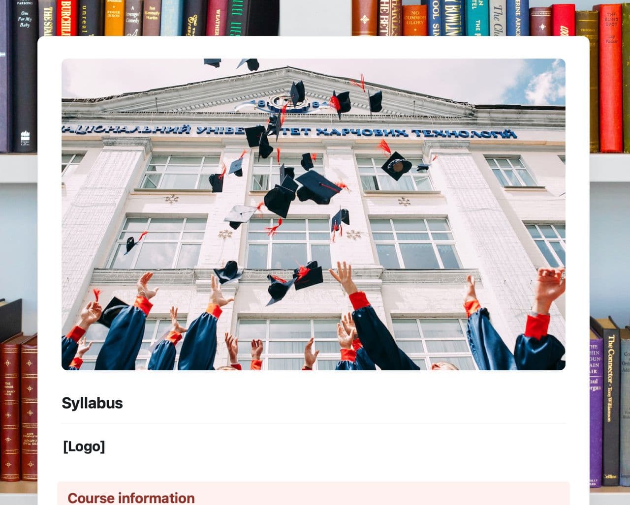 Craft Free Template: Syllabus