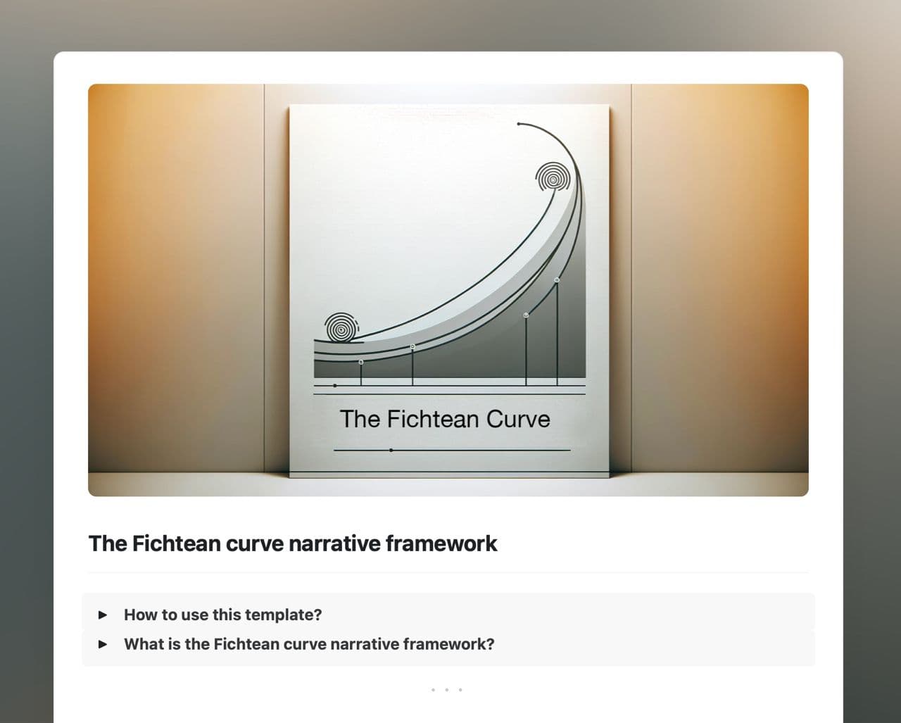 Craft Free Template: The Fichtean curve narrative framework