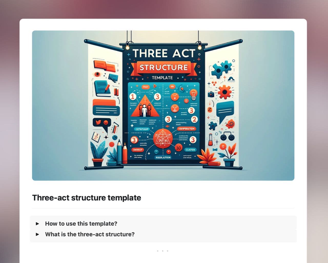Craft Free Template: Three-act structure template