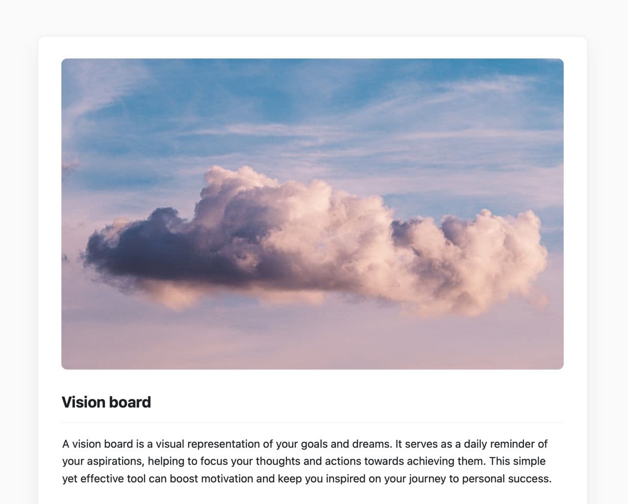 Craft Free Template: Vision board