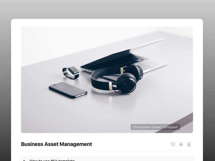 Craft Free Template: Business Asset Management Template