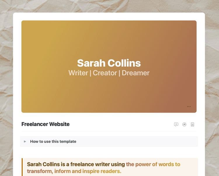 Freelancer Website Template (Sand)