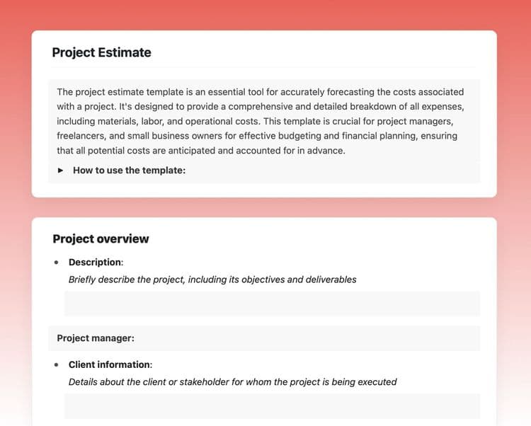 Craft Free Template: Explore the project estimate template, your solution for precise budget planning and cost management in project execution. Start now for clarity and control.