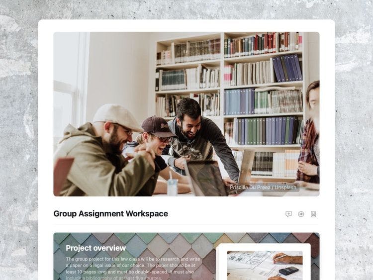 Craft Free Template: Student group online workspace