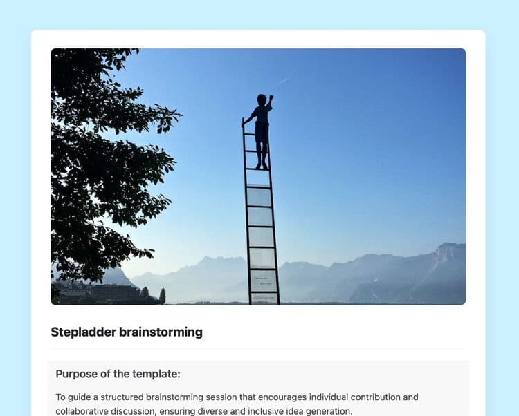 Craft Free Template: Stepladder brainstorming in craft