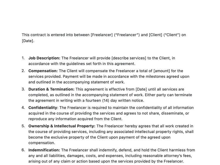 Freelance Contract Template