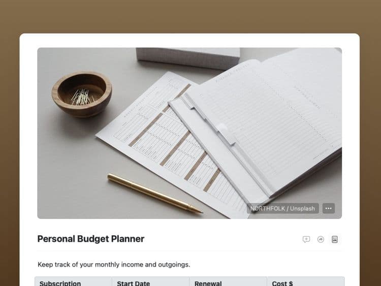 Free Personal Budget Planner Template