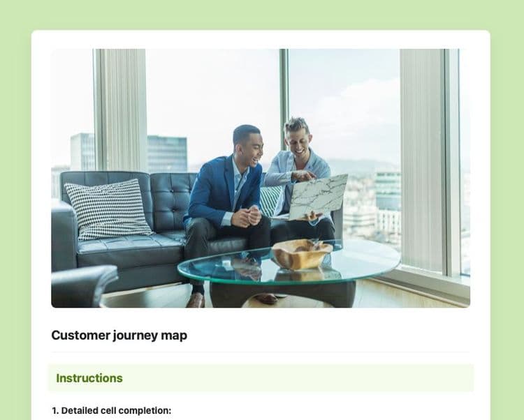 Customer journey map in Craft