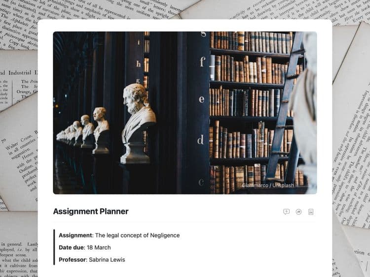 Craft Free Template: free assignment planner template