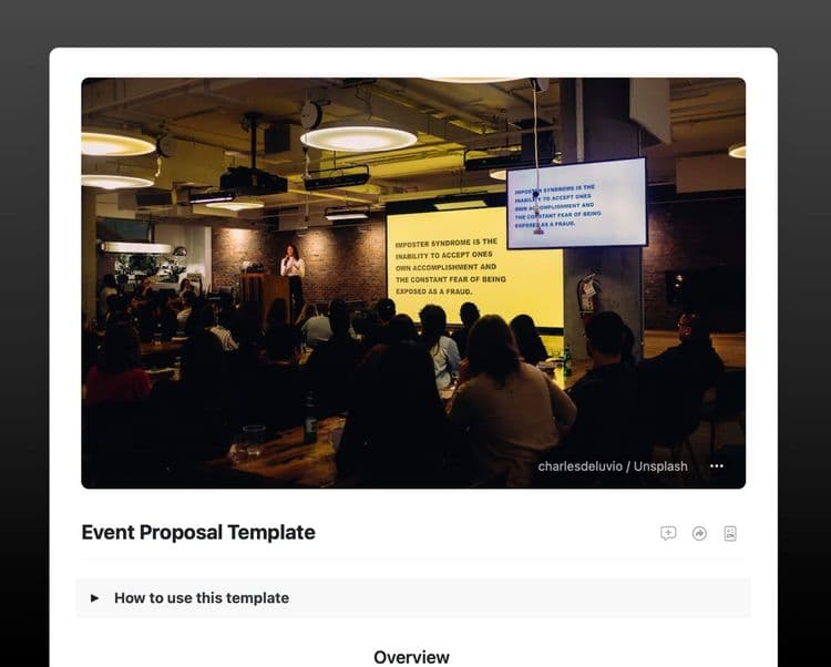 Craft Free Template: An example of an event proposal template