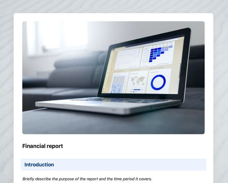 financial report in craft